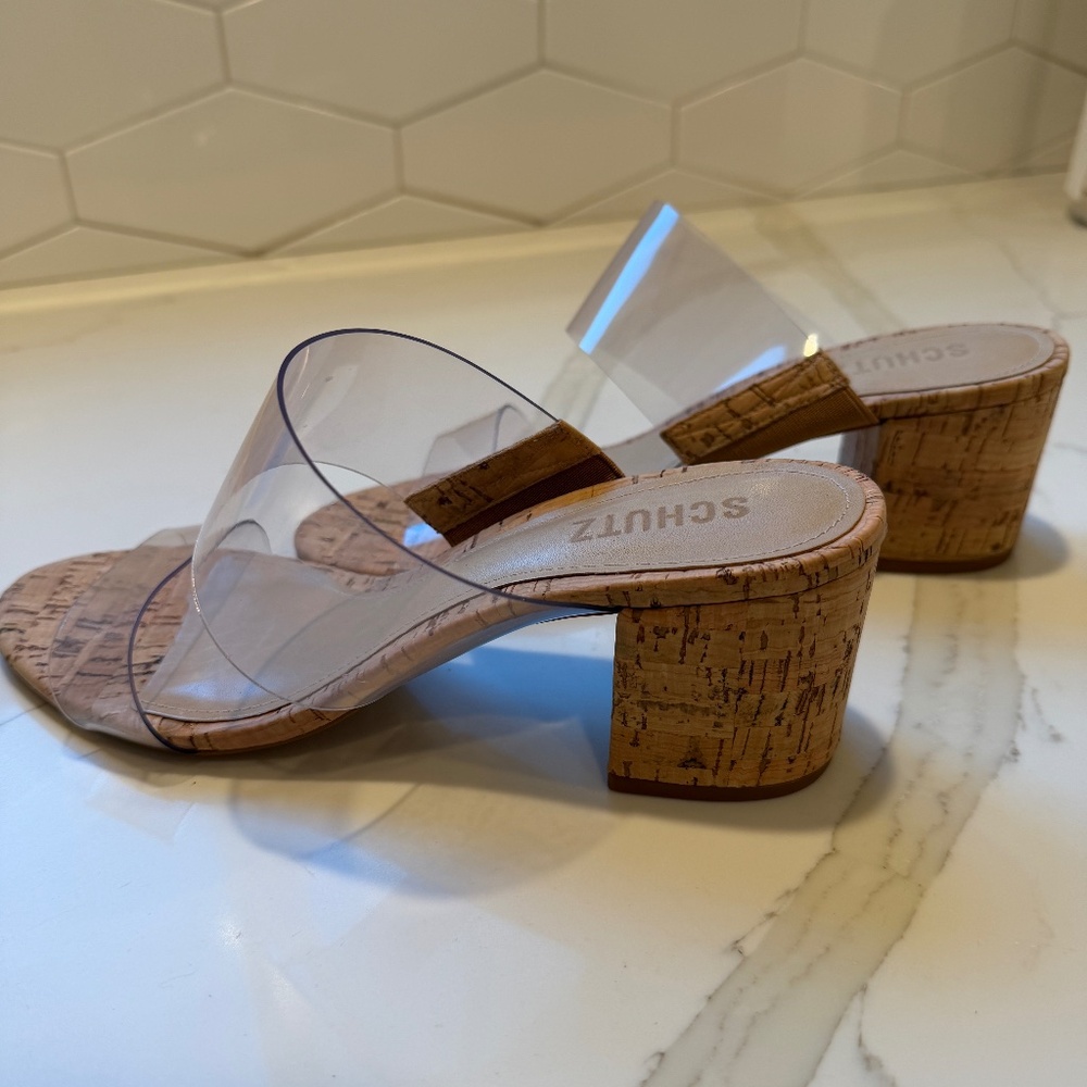 Schutz Victorie Cork Block Heel